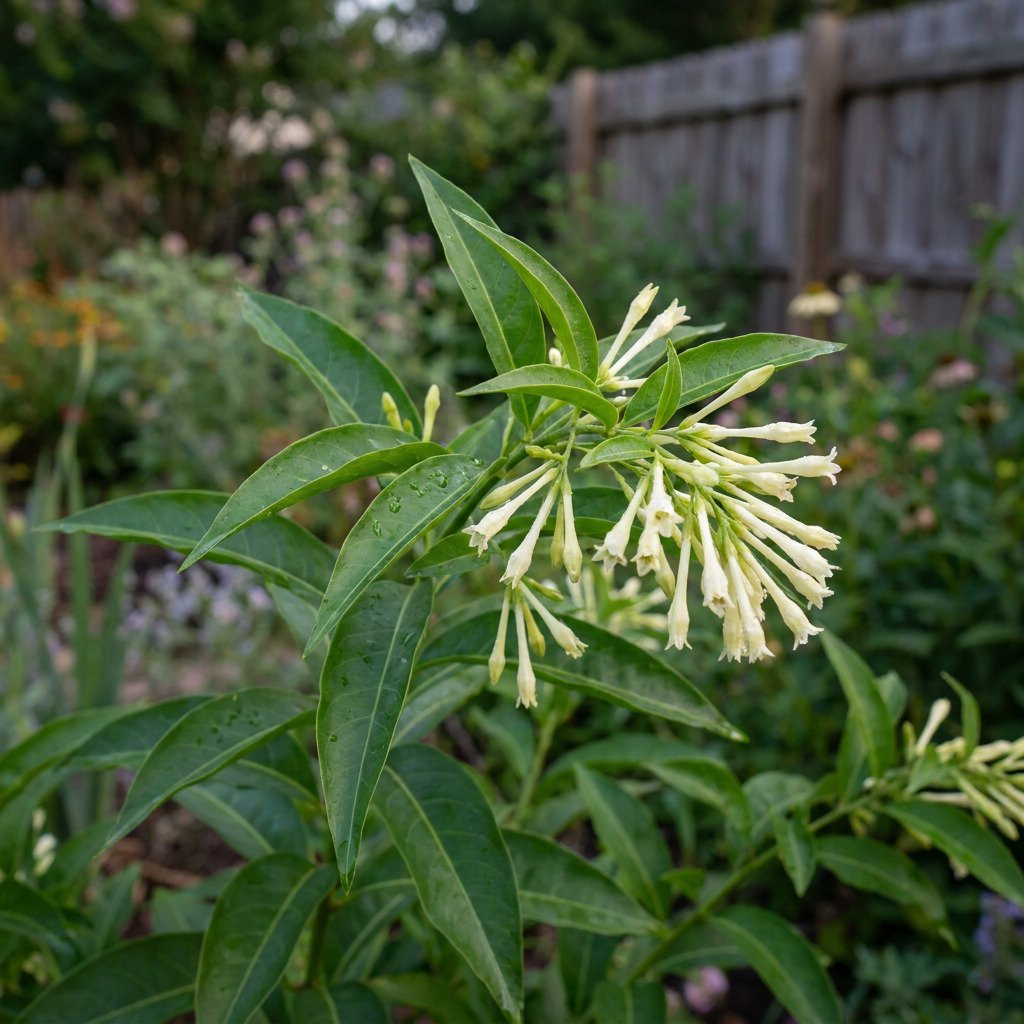 🌿 نبات مسك الليل أو الكولونيا Cestrum nocturnum