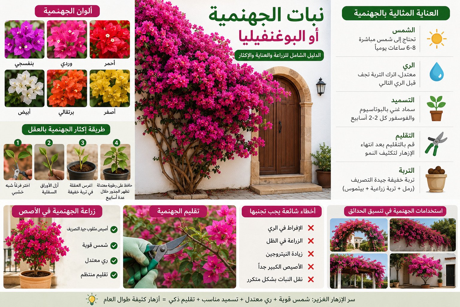بطاقة تقنية : معلومات عن الجهنمية أو البوغنفيليا